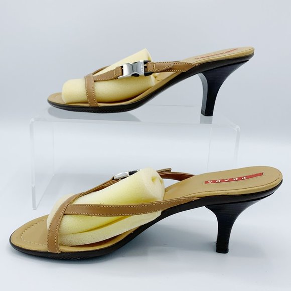 Prada Tan Leather Sandal with 80mm Heel - Picture 4 of 8